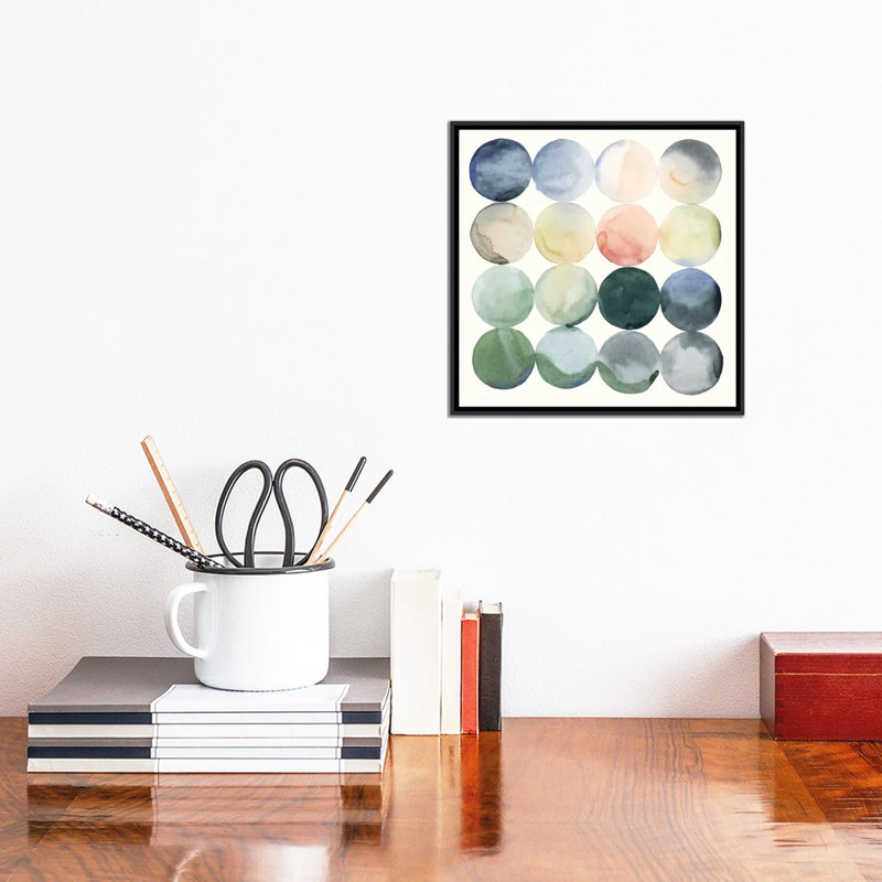 «Pastel Hoops I» par Grace Popp - Impression sur toile tendue sur châssis, H 18 po x l 18 po x P 1,5 po, Toile encadrée noire