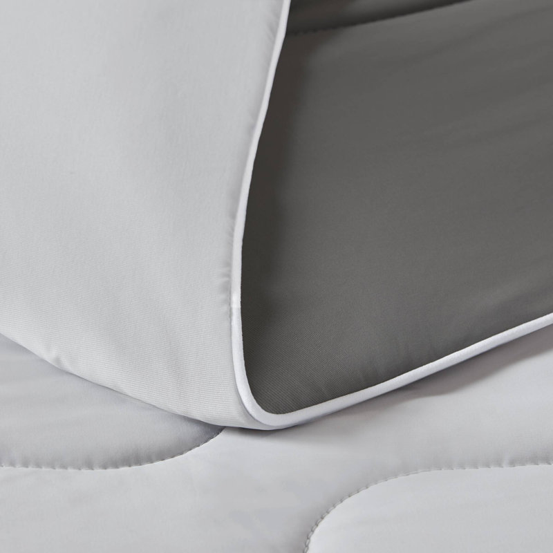 Édredon en duvet synthétique gris, Full/Queen, Gris