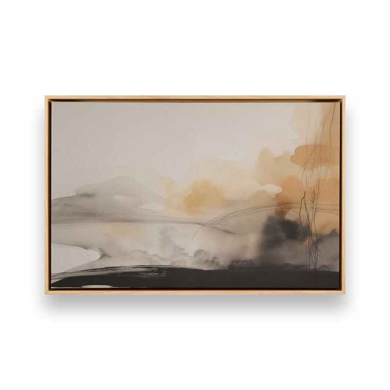 Impression sur toile cuivre et mélodie rustique, H 12,75 po x l 18,75 po x P 1,75 po, Cadre américain en érable flottant