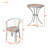 3-Piece Outdoor Bistro Set with Two Armchairs and Round Slatted Table-1358221006