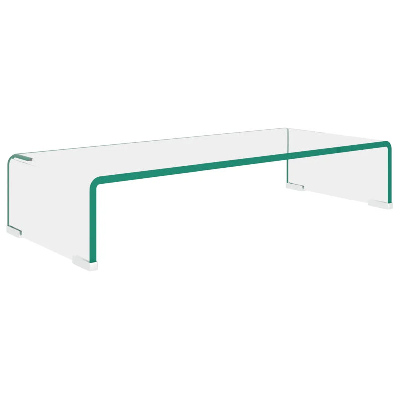 Wakeland TV Stand/Monitor Riser Glass, 60cm, Green