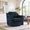 Bronnen Big And Wide Upholstered Cushion Swivel Armchair with Removable Back and Seat Cushion