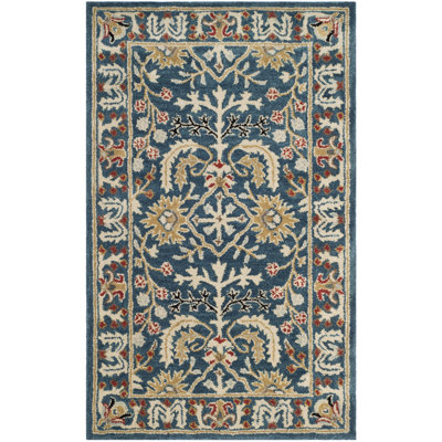Antiquity Hand-Tufted Dark Blue Area Rug