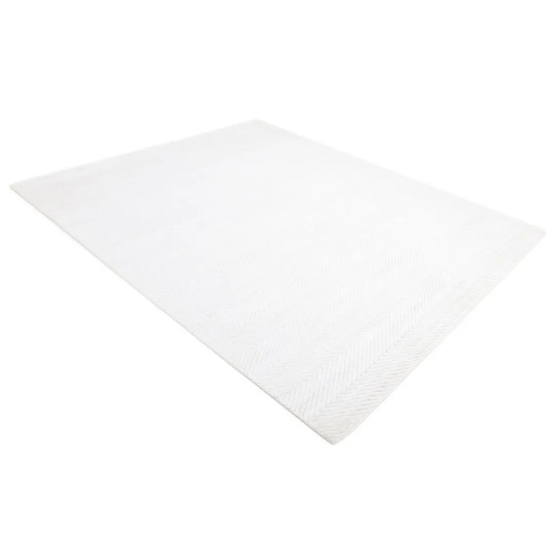 Chevelle Chevron Area Rug in Alabaster, Rectangle 5' x 8'