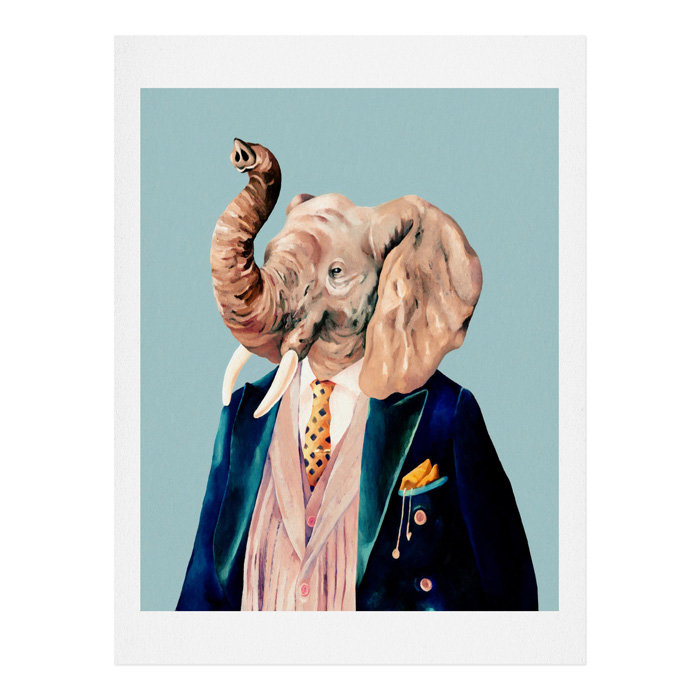 « monsieur éléphant », impression, H 14 po x l 11 po x P 0,13 po