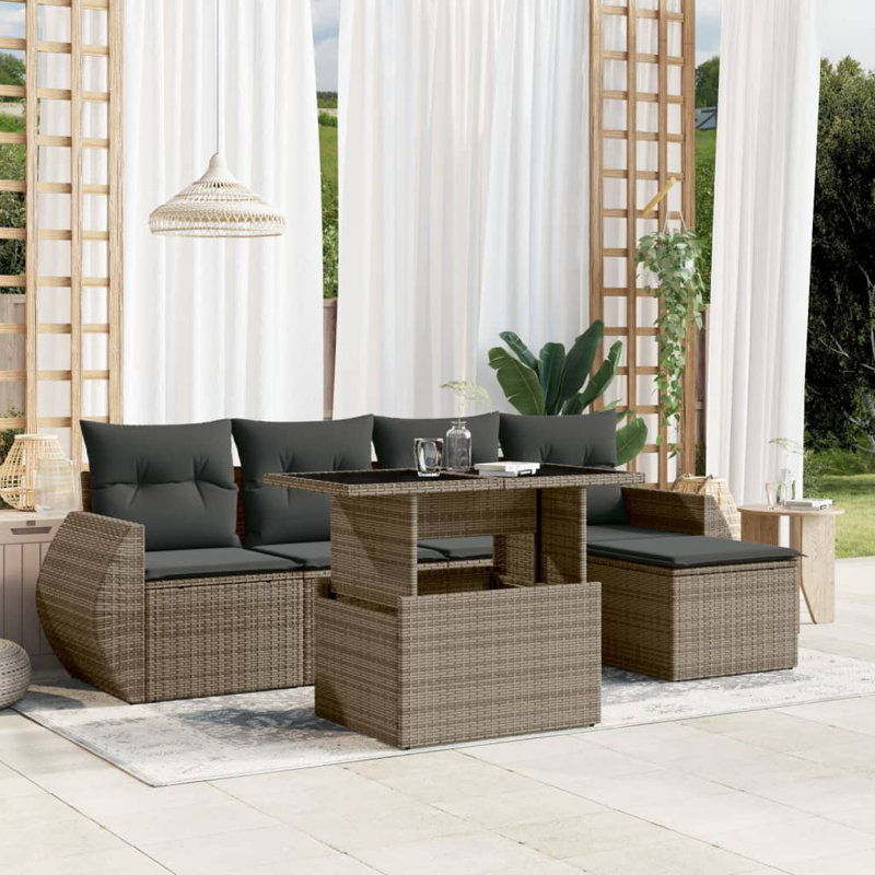 Vidaxl Garden Sofa Set Grey, Dark Grey
