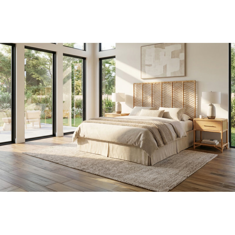 Olivia Collection 1 - Drawer Rattan Nightstand, Cocoa