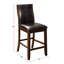 De 2 chaises de salle à manger à hauteur de comptoir - cerisier brun, pieds rembourrés