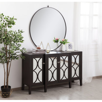Crédence à miroir 60 po en noyer foncé