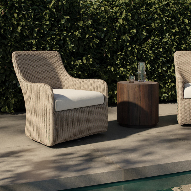 Blaire Outdoor Swivel Lounge Chair, Vintage White, Arashi Salt