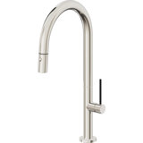 Pull-Down Kitchen Faucet With Button Sprayer - High Arc Spout
