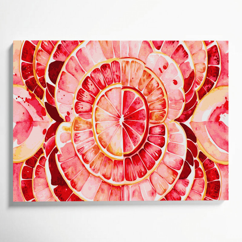Fruit Grapefruit Beige Canvas Wall Art, 11" H x 14" W