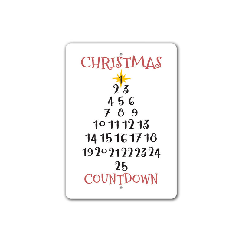 Plaque de Noël en aluminium, H 14 po x l 10 po x P 0,04 po
