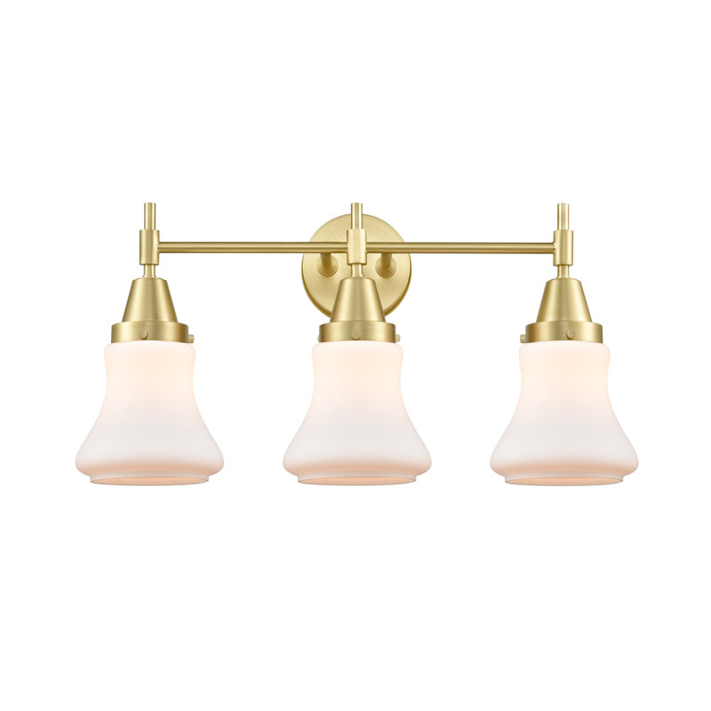 Éclairage pour meuble-lavabo à 3 lumières à intensité variable Gayle, Ampoule incandescente rétro de 60 watts, Laiton satiné