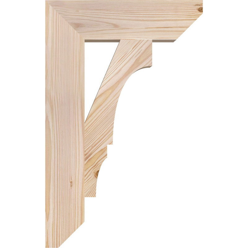 H 6 po x l 40 po x Support en bois / corbeau BKT04X14X22, H 22 po x l 3,5 po x P 14 po, Sapin de Douglas, Lisse