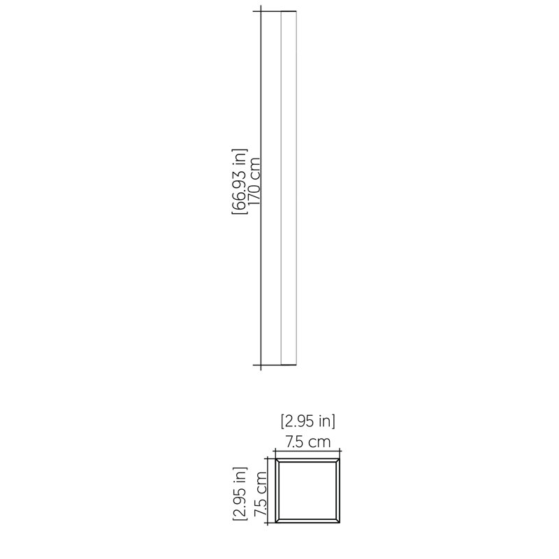 Linea 1 - Light LED Flush Mounted Sconce, 66.93" H x 2.95" W x 2.95" D, Organic White