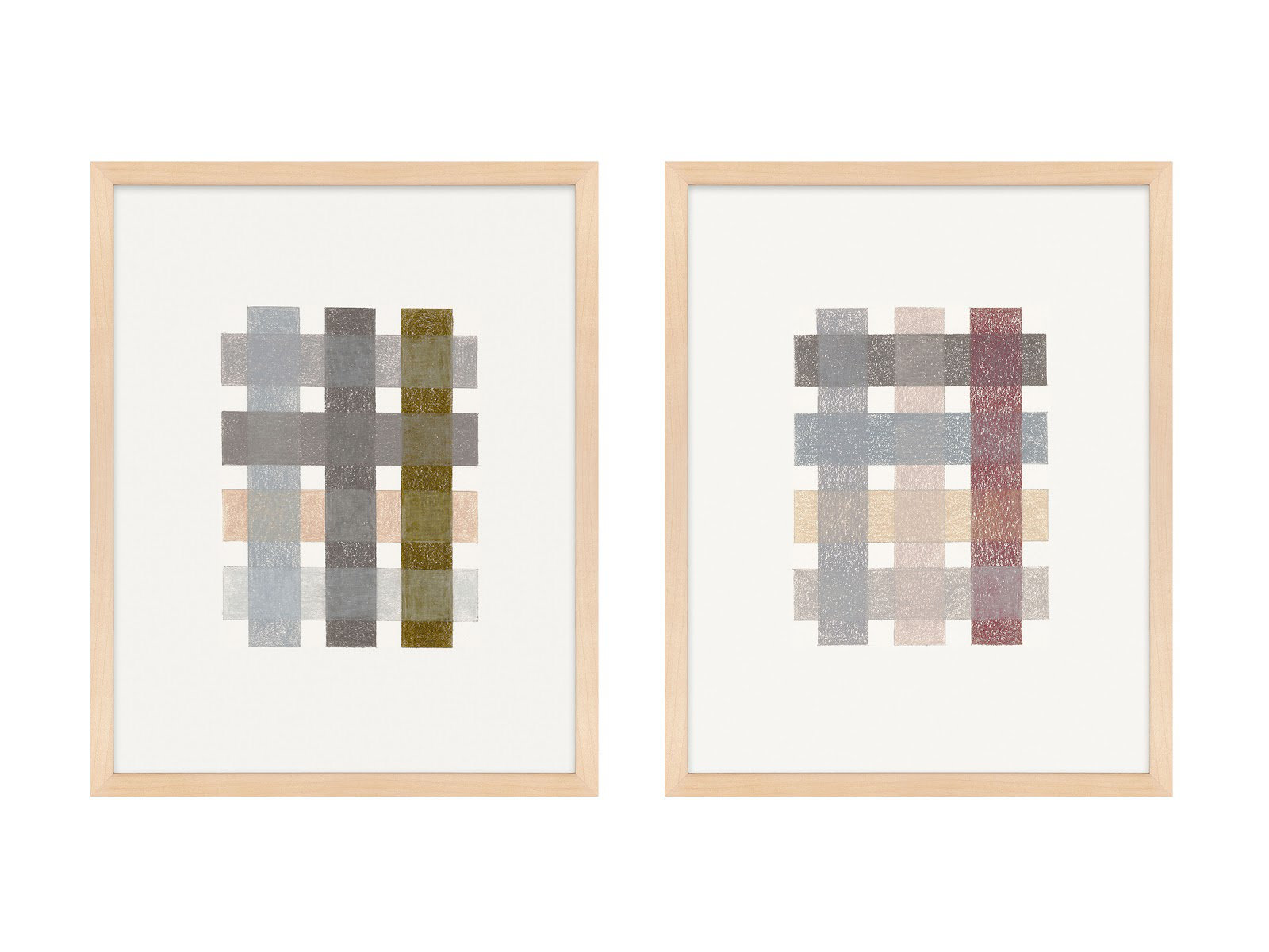 Lancel "Gridlock Vertical" Print by Beth James, 30'' H X 48'' W X 1.25'' D, Maple Framed