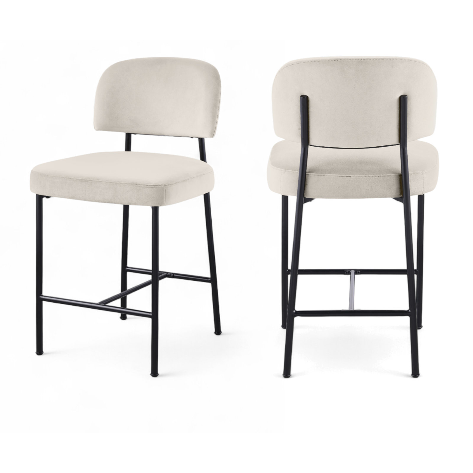 Zarelle Upholstered Counter Stool, Cream Performance Fabric