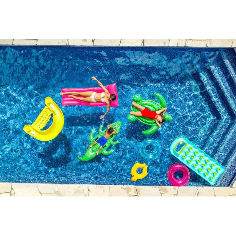 Float Float Pool Float Pool Lounge avec porte-gobelets intégrés Poignées robustes Capacité de poids Les couleurs peuvent varier