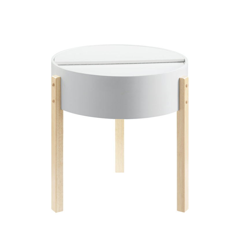 Bodfish White & Natural Round End Table