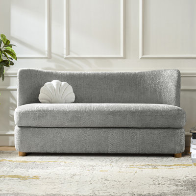 Greigh 63"W Modern Upholstered Boucle Curved Loveseat Sofa
