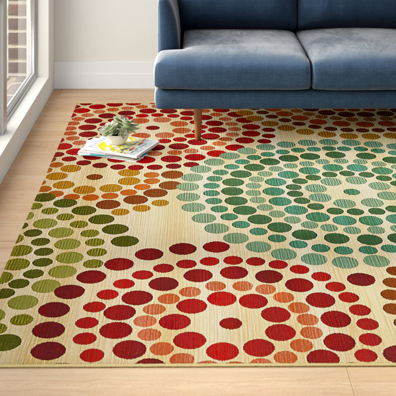 Deweese Washable Geometric Indoor / Outdoor Rug, Rectangle 8' x 11'4"