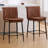 Modern Upholstered Counter Stool With Backrest, With Pedals,With Metal Frame, Counter Height Bar Stool For Kitchen Island,Coffee Bar.-16792113