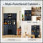 Armoire de cuisine Coffee Bar avec rangement, armoire à vin de ferme avec tiroirs, armoires à vin et porte-verres pour la salle à manger, cuisine-118783735