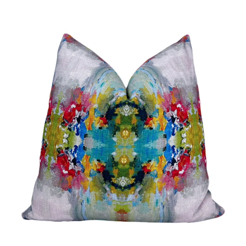 Kaleidoscope Print Throw Pillow Cover, Fuchs Ombre, 20"H x 20"W