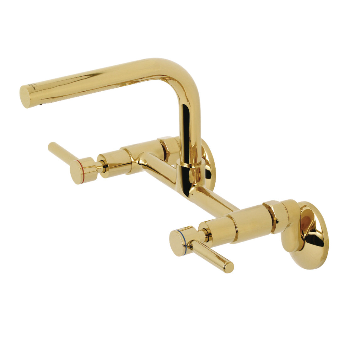 Kingston Brass Concord Double-Handle 2-Hole Wall-Mount Bridge Kitchen Faucet Kingston Brass 