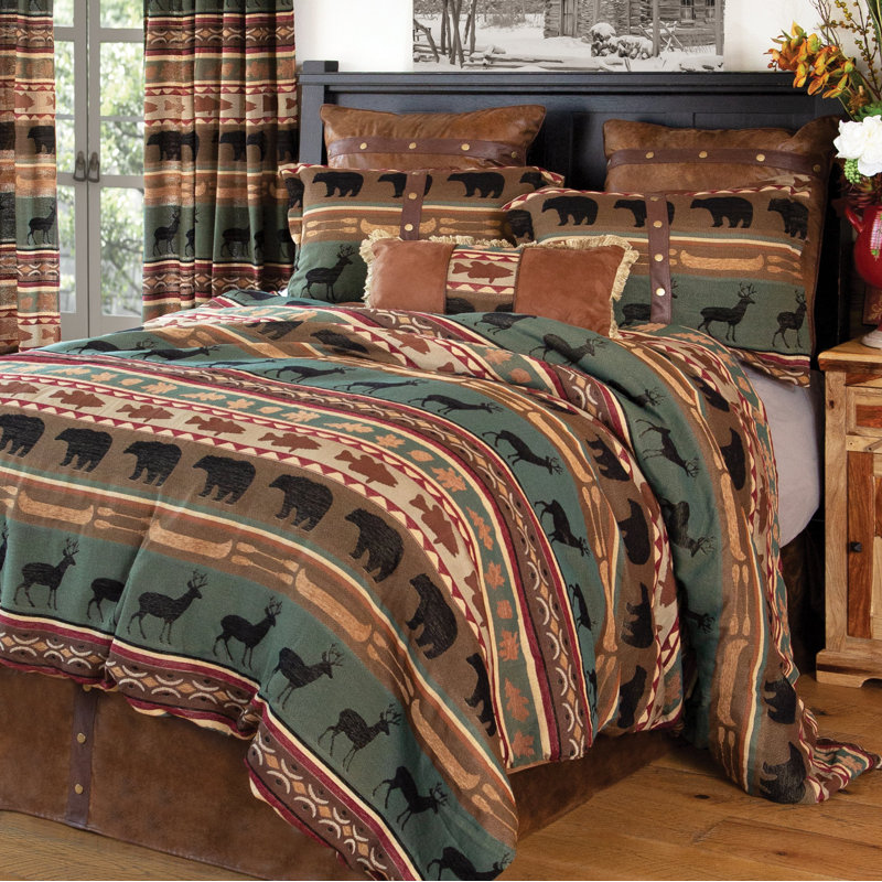 Skagit River Baffle Box Stitch Striped Comforter, King, King Comforter + 4 Additional  Pieces