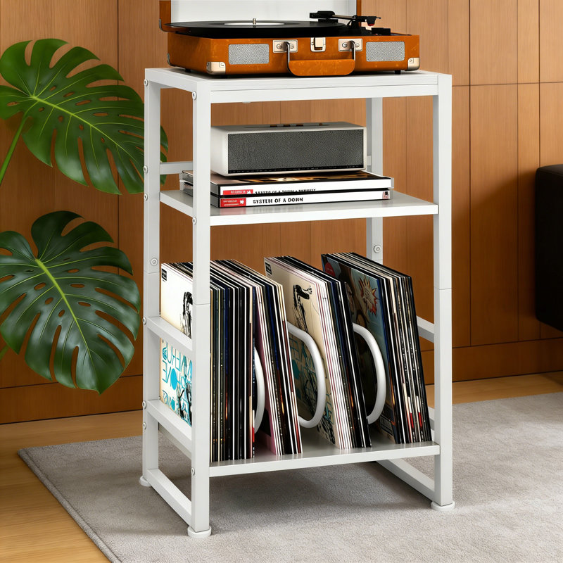 Manufactured Wood,Metal 71cm H Media Shelves, White
