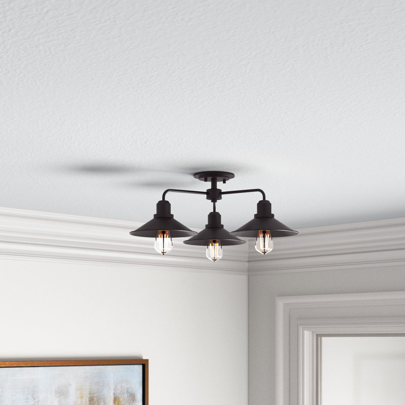 Plafonnier semi-encastré 3 lumières 18,5 po Ilda