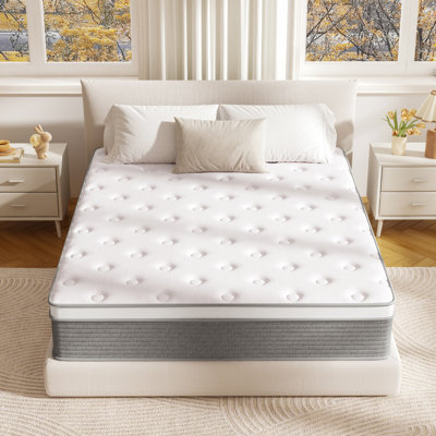 14'' Medium Pocket Spring Hybrid Memory King Mattress With Certipur-US Certified Foam,In A Box