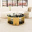 Table basse circulaire en acier inoxydable de style moderne et minimaliste