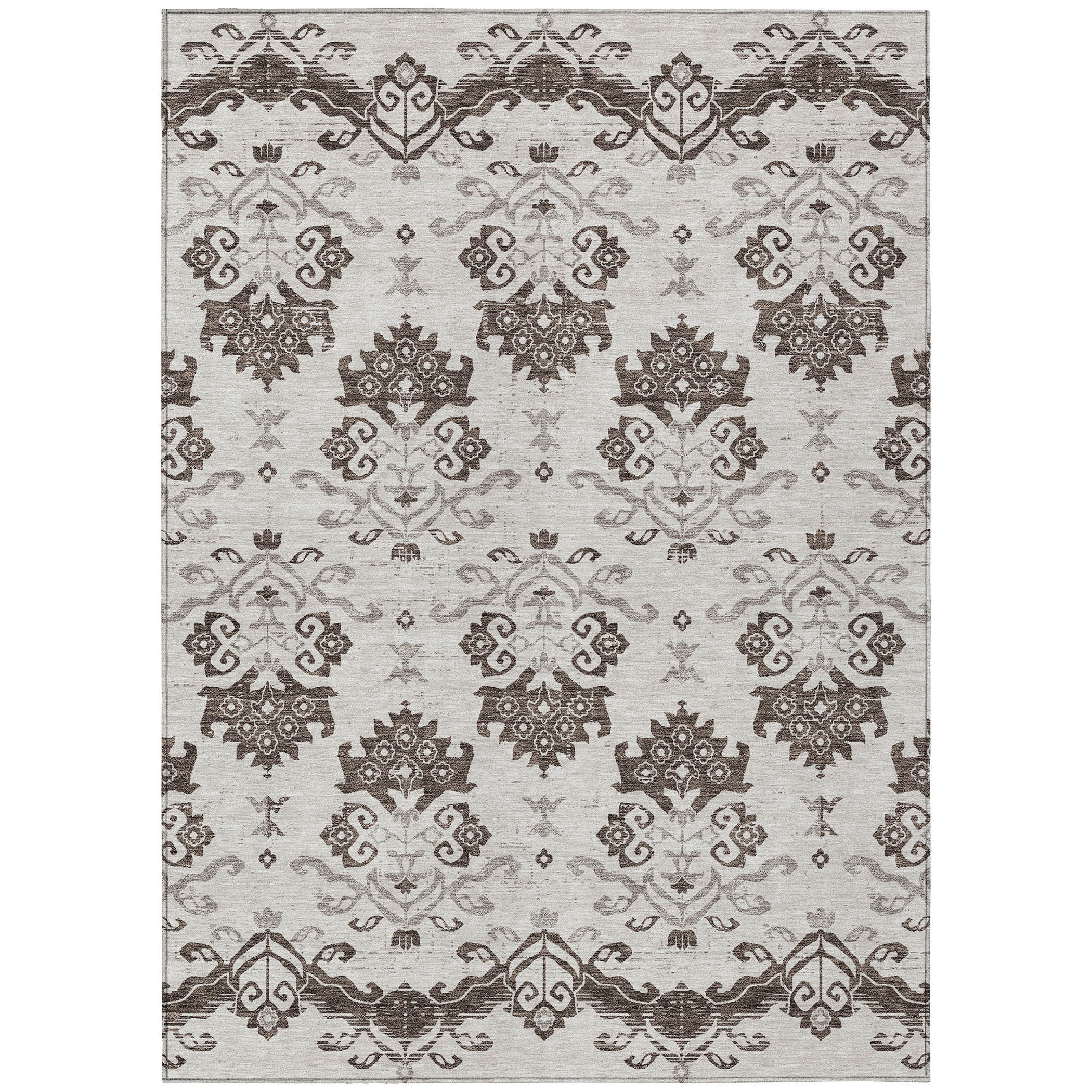 HomeRoots 10' X 14' Taupe Oriental Washable Indoor Outdoor Area Rug ...
