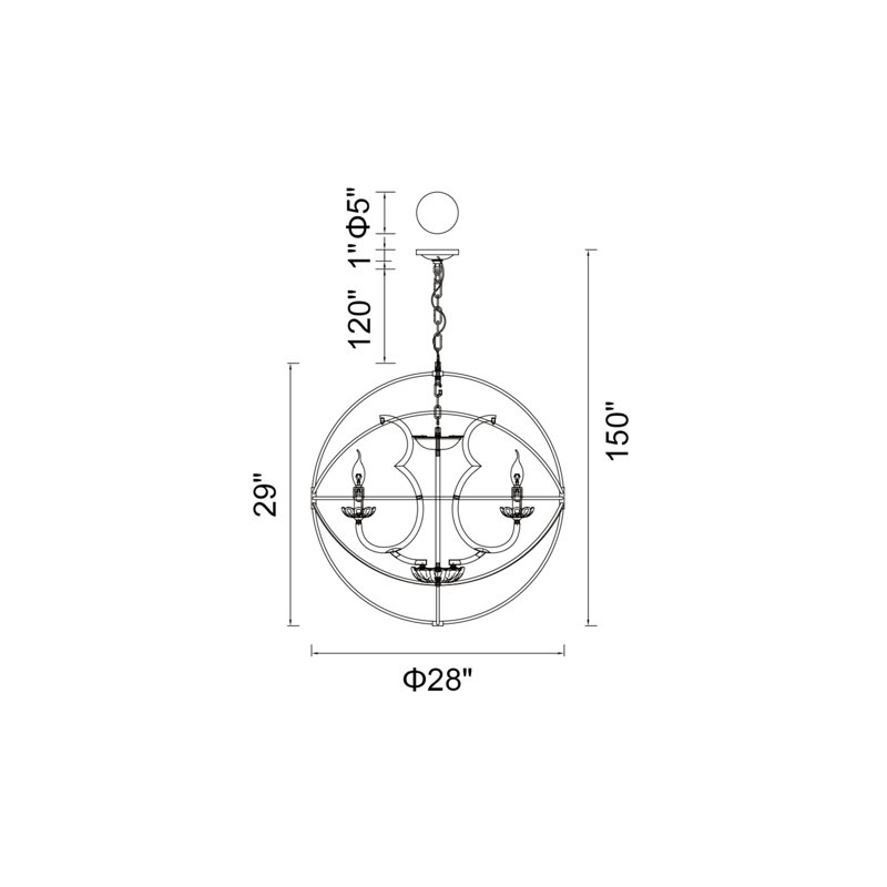 Margo 8 - Light Dimmable Globe Chandelier