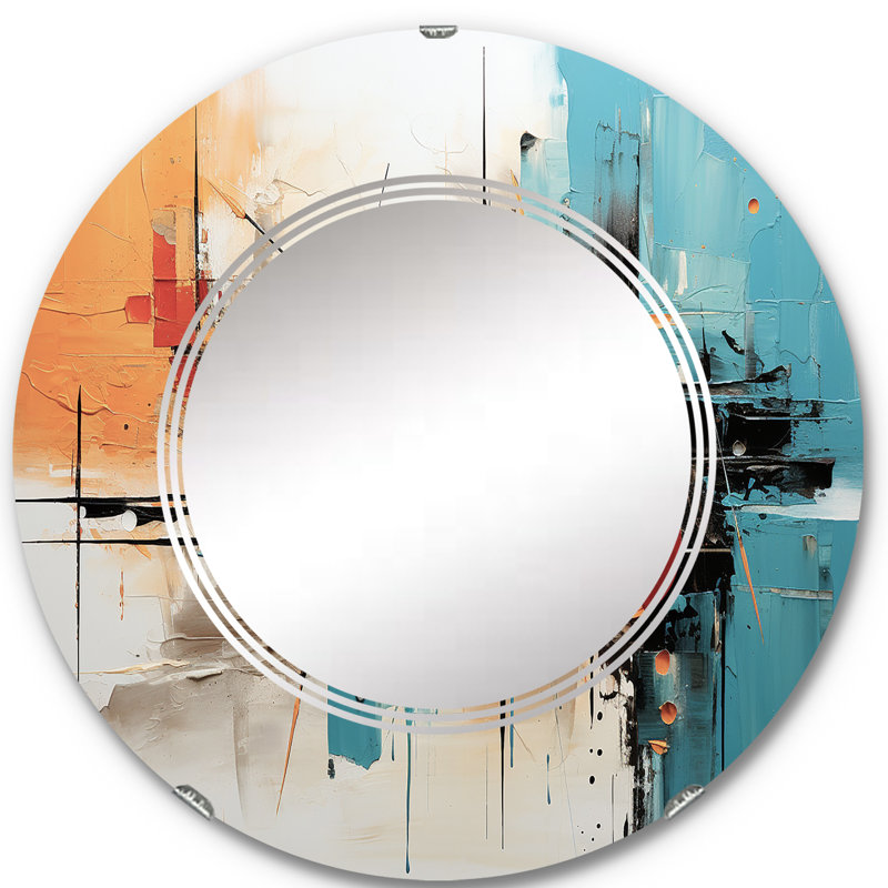 Shermann - Miroir mural moderne rond, 24 po x 24 po