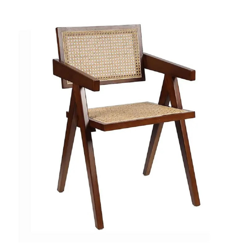 Chaise de salle à manger Cane , Bois brun foncé
