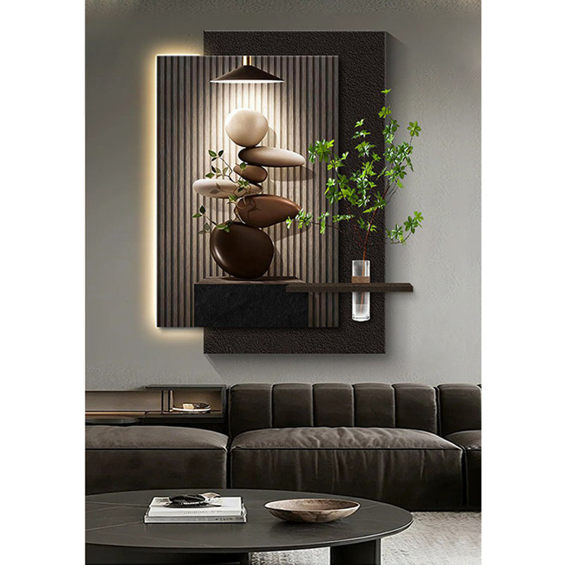 Décoration murale en grès Fortune-Bringing, H 51,18 po x l 33,86 po x P 1,97 po