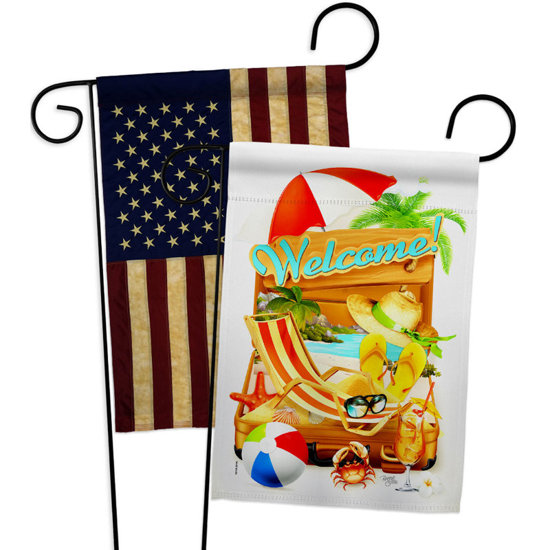 Drapeau de jardin en polyester 2 côtés 18,5 x 13 po