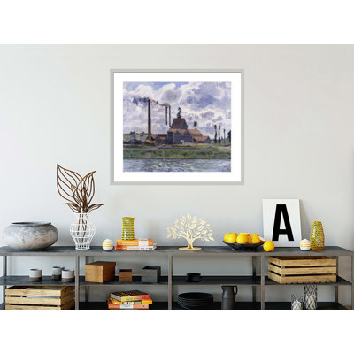 Usine près de Pontoise par Camille Pissarro, impression giclée encadrée