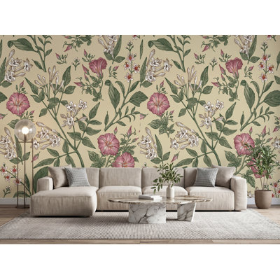 Wall Mural, 125"W x 125"H, Pre-Pasted Paper