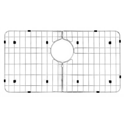 Égouttoir d'évier en acier inoxydable de 66 cm (26 pouces) avec trou d'évacuation central et patins antidérapants pour la vaisselle, les ustensiles de cuisine et la préparation des aliments.