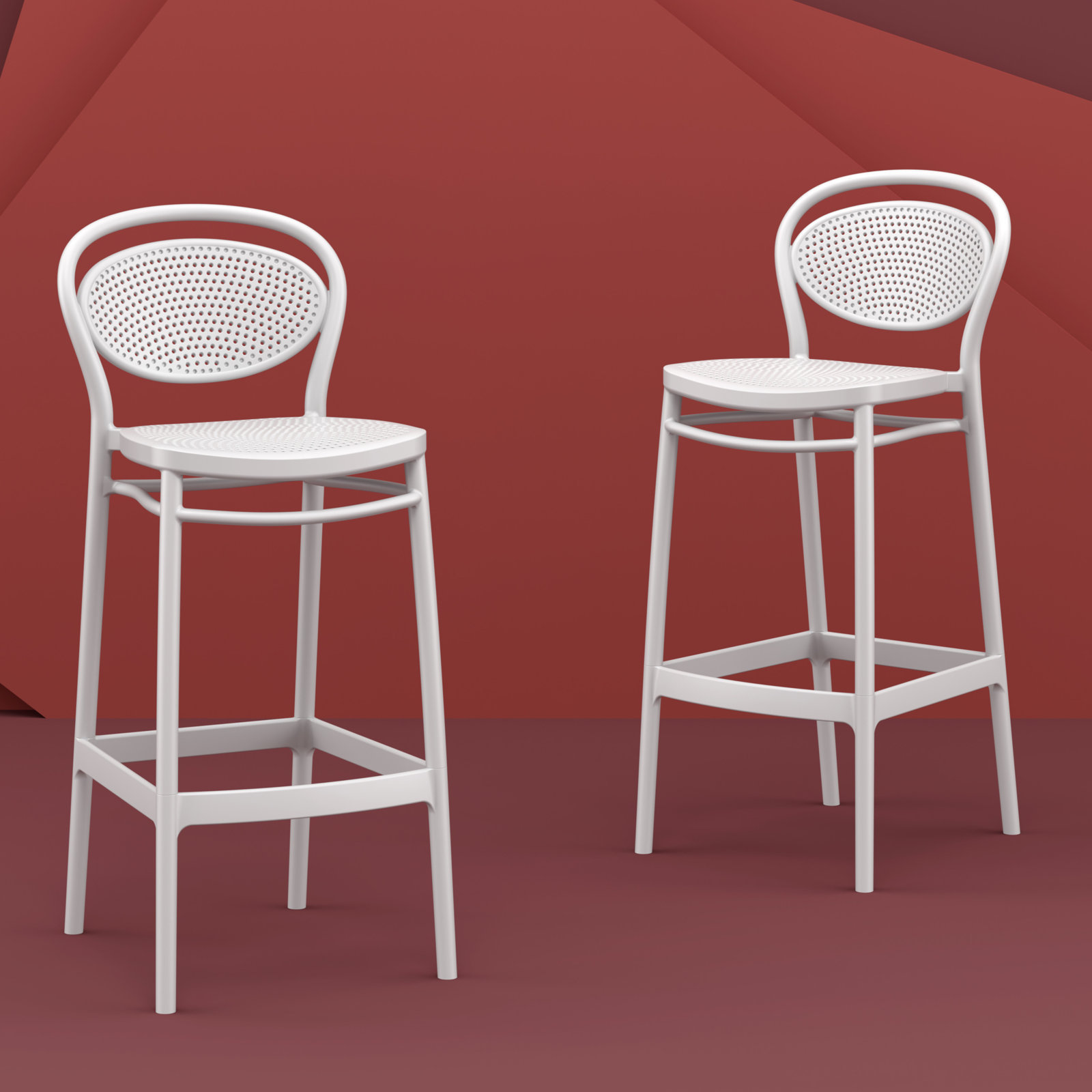 Farrah Outdoor Bar Stool, White, Bar Stool (29.5" Seat Height)