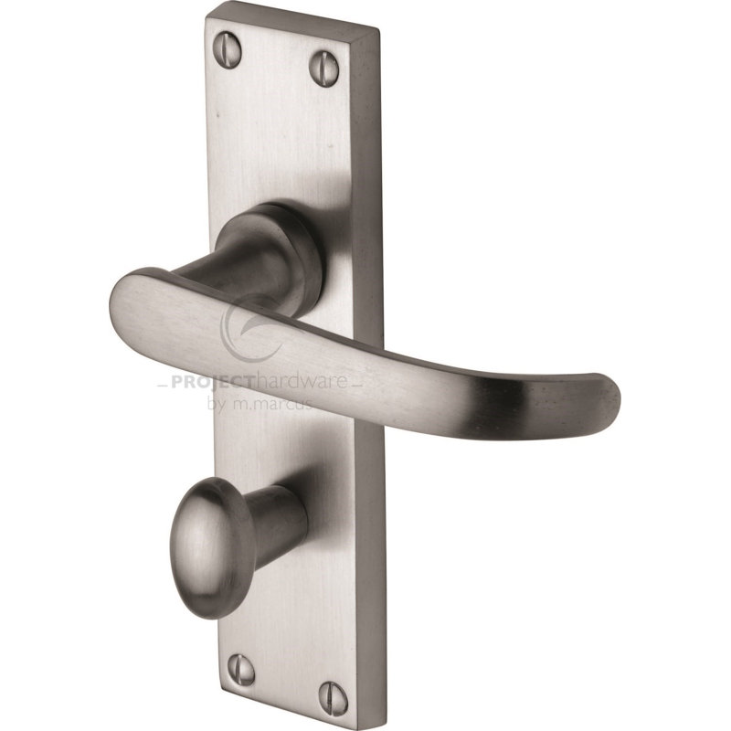 Heritage Brass Project Hardware Door Handle for Bathroom Avon Design, Satin Chrome