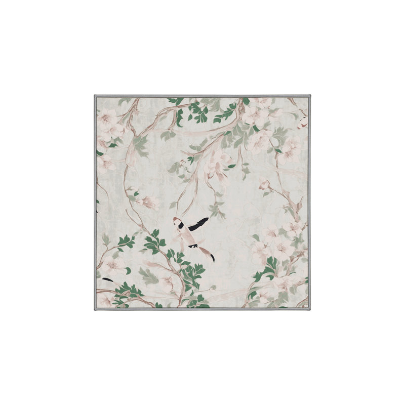Tapis gris soyeux et moelleux, Carré 5 pi