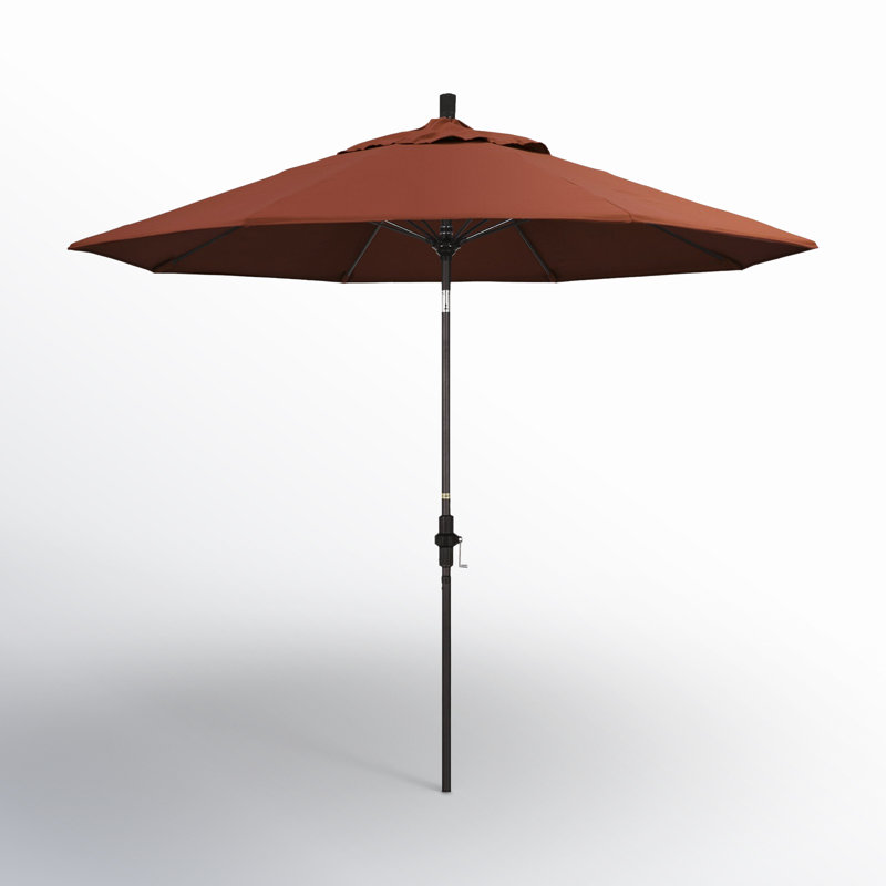 Parasol de marché Sunbrella® 9 pi Roverta, Toile toile terre cuite Sunbrella®, Noir