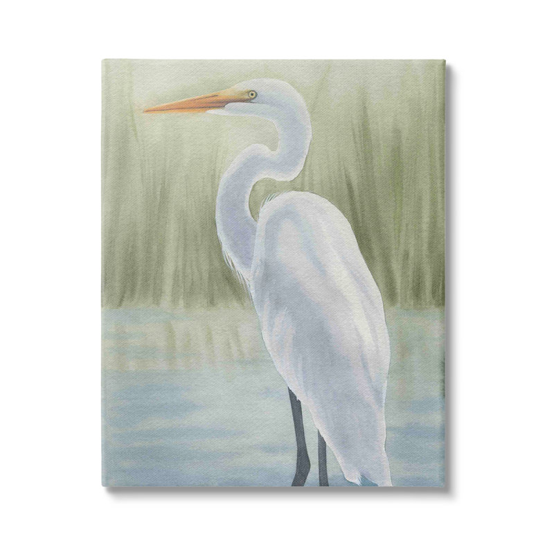 "Stupell Industries Egret on Marsh", art mural sur toile par Grace Popp, H 40 po x l 30 po x P 1,5 po