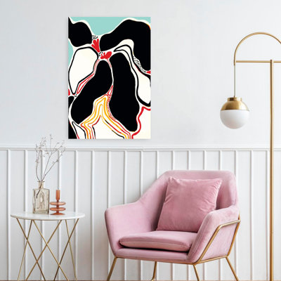Contemporary Art Bold Classic Flower Ocean Wall Art by Sarah Fitzgerald - Wrapped Canvas Print